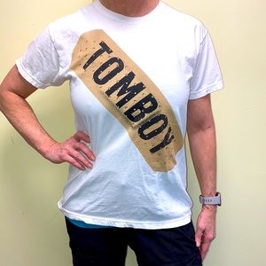 SUPER RARE DEADSTOCK American apparel size small “TOMBOY” Band-Aid T-shirt